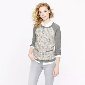 JCrew Tweed front merino wool sweater
